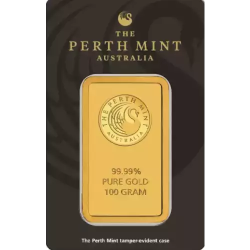 100g Australian Perth Mint gold bar - minted