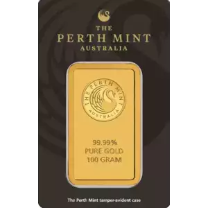 100g Australian Perth Mint gold bar - minted